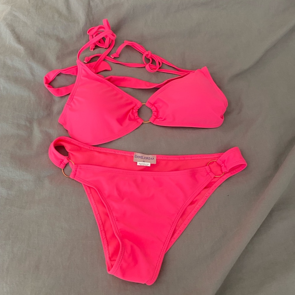 Neon pink bikini